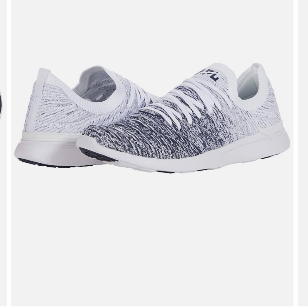 APL techloom wave sneaker, white midnight ombre, 8.5 women.
